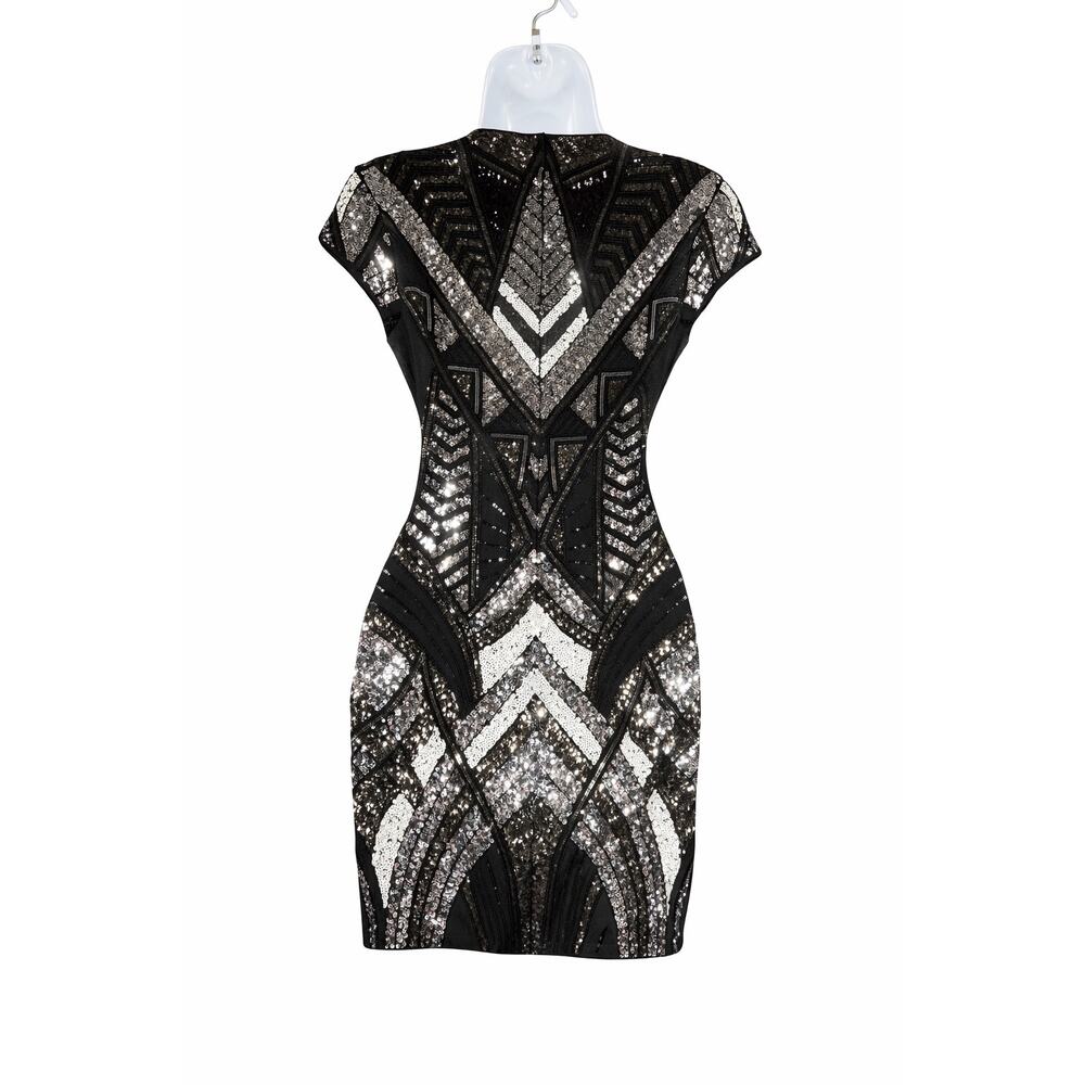Express Sequin Bodycon Dress in Black | Size XS | Pre-Loved - Picture 3 of 9
